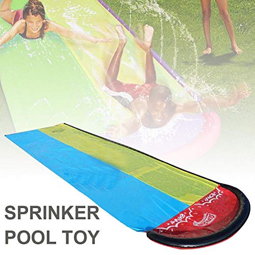 Easy-topbuy Tobogán De Agua, Toboganes De Agua para Piscinas Pista Deslizante Infantil Juego De Agua Al Aire Libre para Afuera Jardín Césped Patio Trasero, 610 X 145 Cm