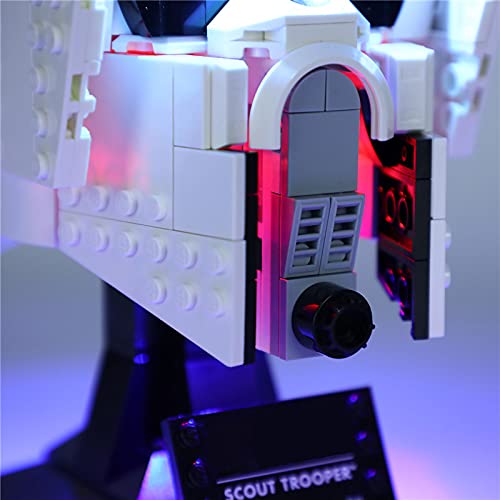 EDCAA Kit de luz LED para casco Star Wars Scout Trooper compatible con Lego 75305 (no incluye el modelo)