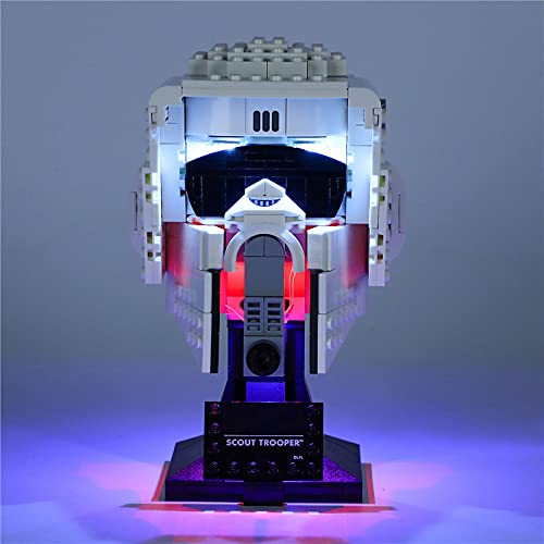 EDCAA Kit de luz LED para casco Star Wars Scout Trooper compatible con Lego 75305 (no incluye el modelo)