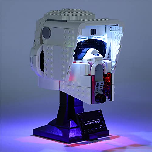 EDCAA Kit de luz LED para casco Star Wars Scout Trooper compatible con Lego 75305 (no incluye el modelo)