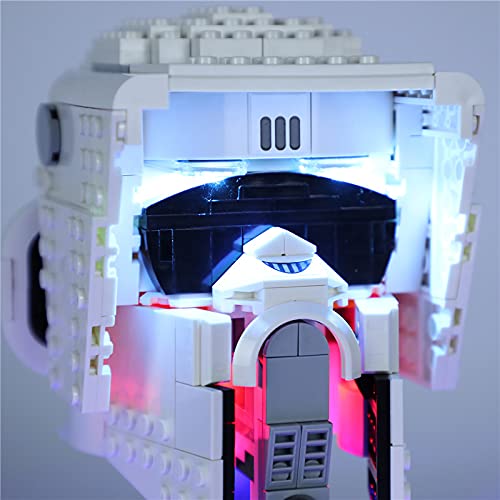 EDCAA Kit de luz LED para casco Star Wars Scout Trooper compatible con Lego 75305 (no incluye el modelo)