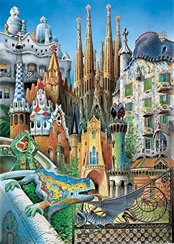 Educa - Collage Gaudí Obras de Arte Puzle, 1 000 Piezas, Multicolor (11874)