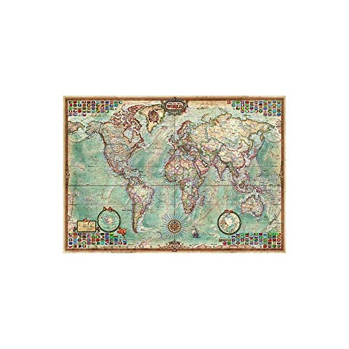 Educa - El Mundo, Mapa político geografía Puzzle, 1 500 Piezas, Multicolor (16005)