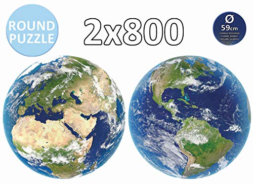 Educa Round Planeta Tierra. 2 Puzzles Redondos de 800 Piezas. Ref. 19039, Multicolor