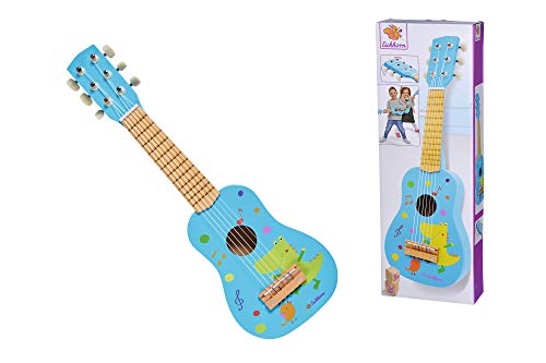 Eichhorn- Musik Holzgitarre Guitarra afinable de Madera con 6 Cuerdas con diseño de Animales, 54 cm de Largo, a Partir de 3 años, Color Azul Claro/Natural. (100003480)