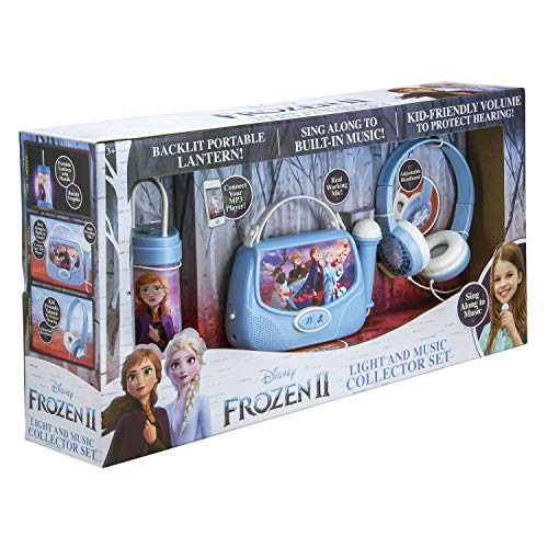 ekids Disney Frozen 2 - Juego de auriculares de karaoke y luz nocturna para niños FR-300