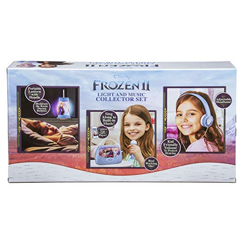 ekids Disney Frozen 2 - Juego de auriculares de karaoke y luz nocturna para niños FR-300