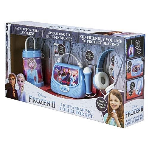 ekids Disney Frozen 2 - Juego de auriculares de karaoke y luz nocturna para niños FR-300