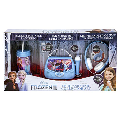 ekids Disney Frozen 2 - Juego de auriculares de karaoke y luz nocturna para niños FR-300