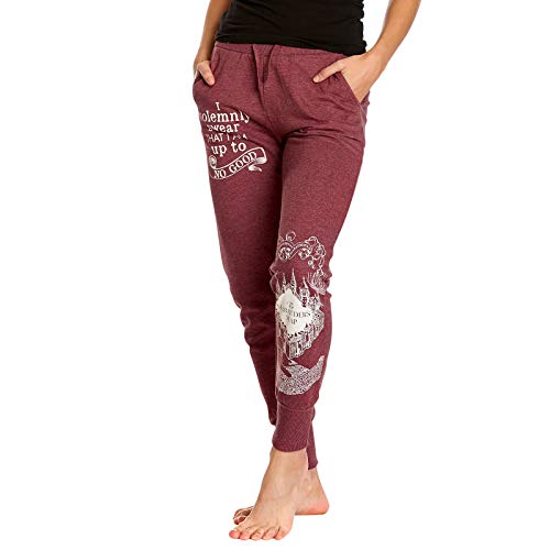 Elbenwald Harry Potter Pantalones Deportivos para Mujer Mapa del Merodeador Rojo Mixto - XXL