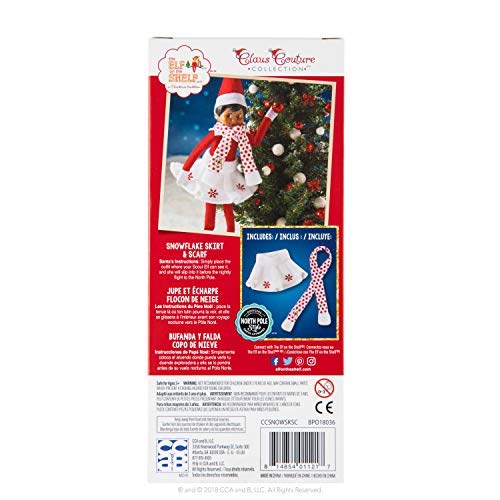 Elf On The Shelf Snowflake bufanda y falda - Elf Doll no incluido - solo accesorio