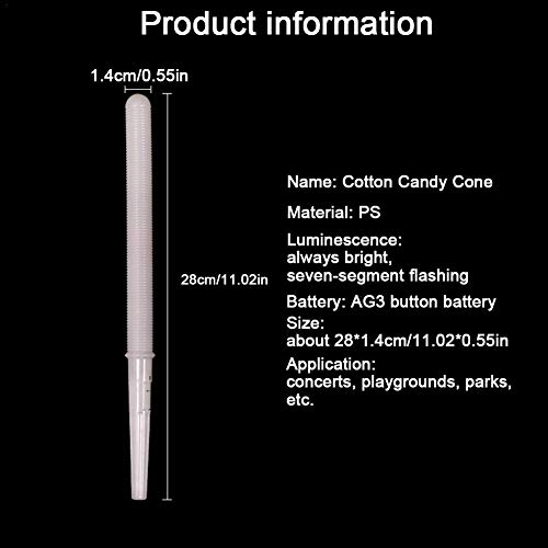 Enjoyyouselves Palos De Algodón De Azúcar LED, Cono De Malvavisco Luminoso, Palitos Brillantes De Colores para Niños, Fiestas Grandes, Conciertos De Navidad Y Halloween