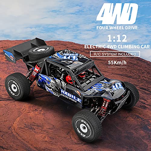 Entrega en 3~7 Días, WLtoys 124018 RC Coche 55km/h, 2600mAh Actualización de batería 30 Minutos, 1:12 Vehículo Todoterreno 4WD, Racing ​Offroad Drift de Alta Velocidad Car (3 Pilas)