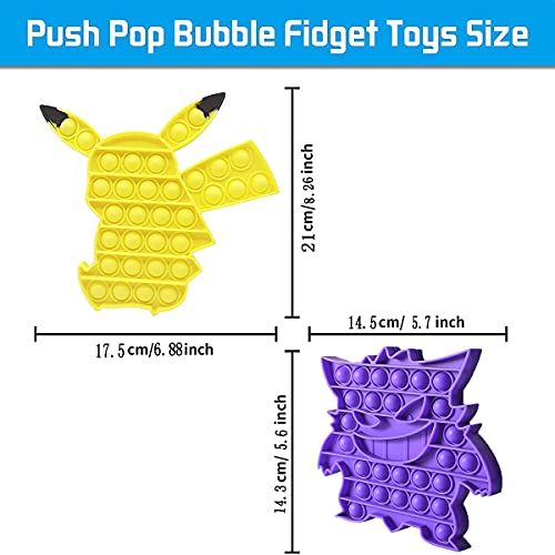 ENVEE Popit Fidget Toys, Pop Pack it, Pop Pokemon 2 Pack Pop Barato it Juguetes Antiestres, Pop pequeño it Fidget Toy Pack, Regalos para Niños, Antiestres Niños Adultos