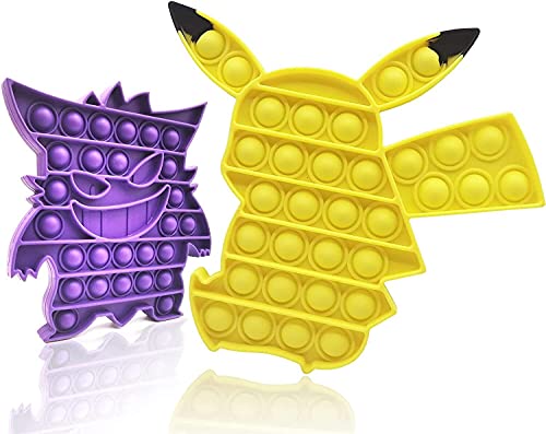 ENVEE Popit Fidget Toys, Pop Pack it, Pop Pokemon 2 Pack Pop Barato it Juguetes Antiestres, Pop pequeño it Fidget Toy Pack, Regalos para Niños, Antiestres Niños Adultos