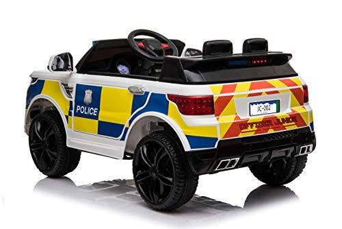 ES-TOYS Coche eléctrico para niños Policía RR002 Luces de policía Sirena MP3 USB