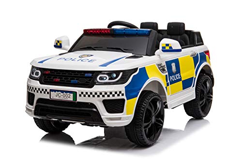 ES-TOYS Coche eléctrico para niños Policía RR002 Luces de policía Sirena MP3 USB