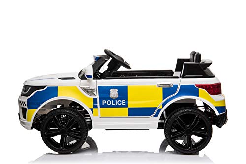 ES-TOYS Coche eléctrico para niños Policía RR002 Luces de policía Sirena MP3 USB