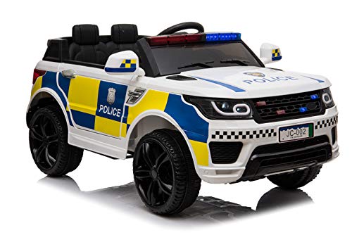 ES-TOYS Coche eléctrico para niños Policía RR002 Luces de policía Sirena MP3 USB