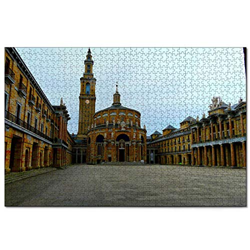 España Iglesia de San Pedro Gijón Rompecabezas para Adultos, 500 Piezas de Madera, Regalo de Viaje, Recuerdo, 20.4 x 15 Pulgadas