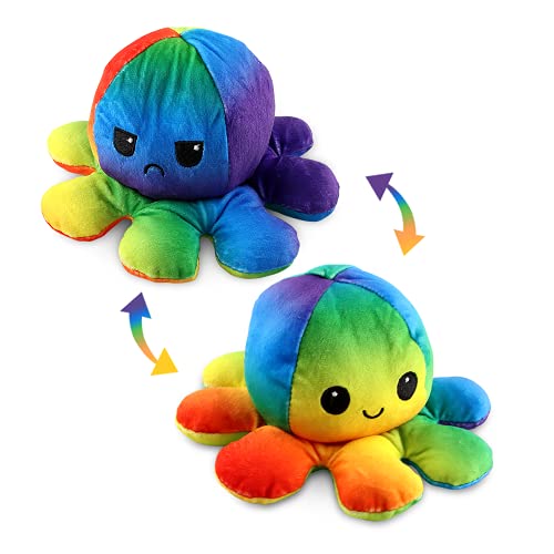 Esportic Peluche de Pulpo Reversible, Pulpo Reversible Prime, Pulpito Reversible, Pulpo Reversible Flip de Doble Cara de Juguete Suave, Pulpo Peluche como Regalo de Cumpleaños para Niños y Adultos