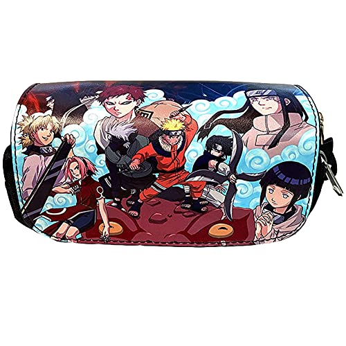 Estuche de lápices Naruto, Hilloly Naruto Uzumaki Estuches Escolares, Estuche de Papelería, Naruto Bolsa de Lápices, Funda Organizador Portalapices de Gran Capacidad Portátil para Adolescentes