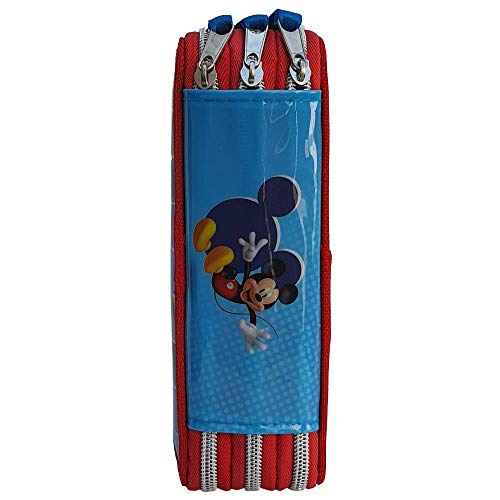 Estuche escolar 3D Mickey Mouse Disney Mickey Mouse multicompartimento con 3 cremalleras para colores Carioca - MIC0630