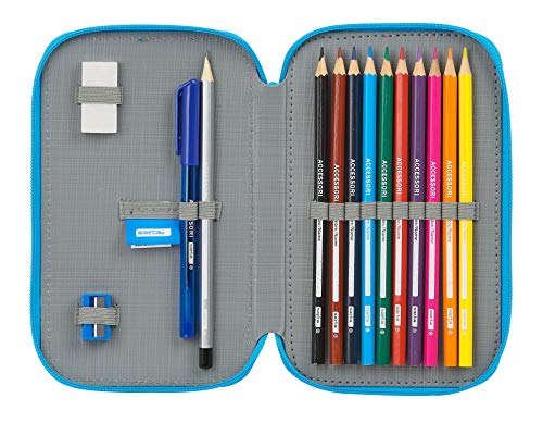 Estuche Escolar con 28 Útiles Incluidos de Superzings Serie 5, 125x40x195mm