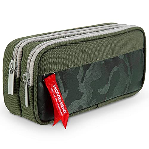 Estuche Escolar de Grandes Capacidad, TOYESS Estuches Escolares con 3 Cremalleras Para Niños & Niña, 22CM(Camuflaje Verde)