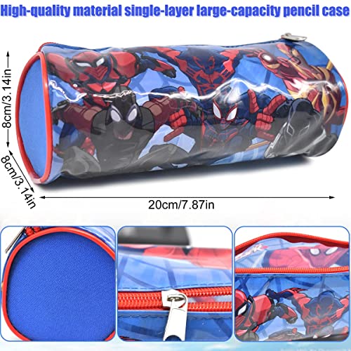 Estuche Estuche Pequeño - Tomicy 2PCS Estuche de Lápices Cilíndrico,Estuche para lápices Spiderman Cars Practico Portatodo con Cremallera para la Escuela y de Viaje ( 21 * 7.5 * 7.5CM)