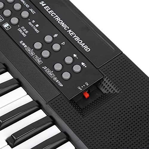 Eujgoov BF-5438 Teclado musical electrónico portátil Teclado de piano multifunción de 54 teclas con micrófono y cable de alimentación USB