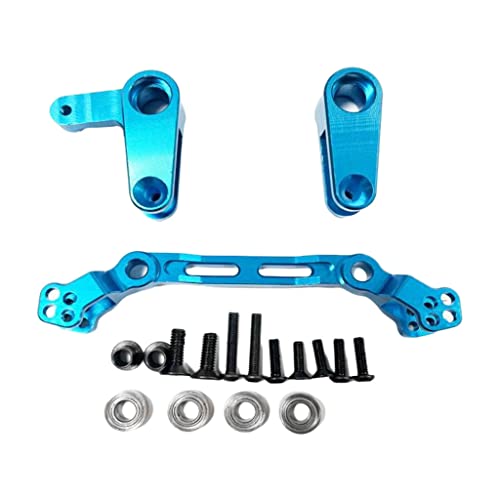 F Fityle 1/10 Metal RC Steering Saver Completo para ARRMA Big Rock Control Remoto Monster Truck Modelo Buggy DIY actualizar Piezas - Blue