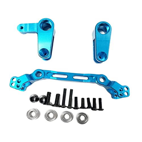 F Fityle 1/10 Metal RC Steering Saver Completo para ARRMA Big Rock Control Remoto Monster Truck Modelo Buggy DIY actualizar Piezas - Blue