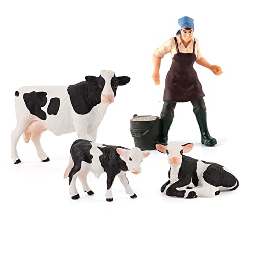 F Fityle Modelo Simulado Animal Familia Familia Figurines Juguetes Educativos para Niños Decoración del Hogar - Vaca