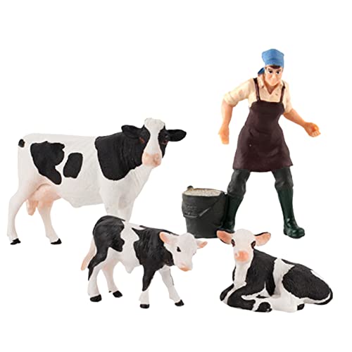 F Fityle Modelo Simulado Animal Familia Familia Figurines Juguetes Educativos para Niños Decoración del Hogar - Vaca