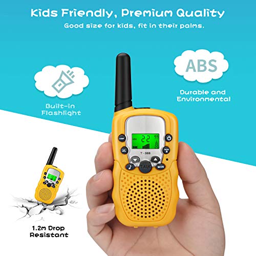 Fansteck 3pcs Walkie Talkie, Walkie Talkie Niños, Regalos para Niñas, Juguetes Niño, Función VOX Larga Distancia Rango 8 Canales con LCD Lintera Juguetes para Niños Actividades Externas Camping