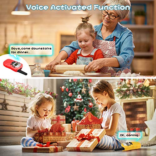 Fansteck 3pcs Walkie Talkie, Walkie Talkie Niños, Regalos para Niñas, Juguetes Niño, Función VOX Larga Distancia Rango 8 Canales con LCD Lintera Juguetes para Niños Actividades Externas Camping