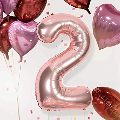 Feelairy 28 año Cumpleaños Globos Decoración Kit Oro Rosa, Happy Birthday Banner Globo Carta, Globos de Papel Aluminio Gigante Número 28 y Estrella Globos, Cumpleaños 28 para Mujer