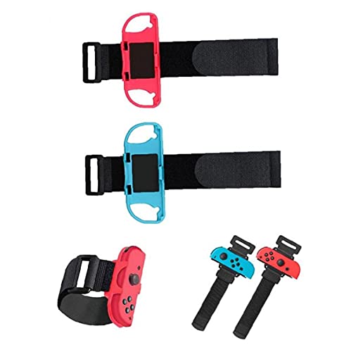 FeelMeet Controlador Correas de Baile Compatible con Nintendo Switch Switch Dance Game Strap Strap 1pair Rojo y Azul