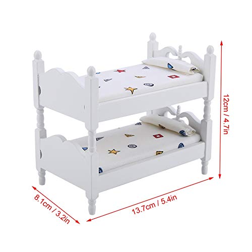 Felenny Literas para Muñecas Casa de Juguetes Mini Muebles de Doble Capa Modelo de Dormitorio para Niños Accesorios de Juguete Adecuados para Casa de Muñecas 1/12