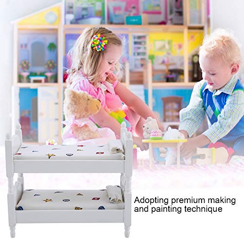 Felenny Literas para Muñecas Casa de Juguetes Mini Muebles de Doble Capa Modelo de Dormitorio para Niños Accesorios de Juguete Adecuados para Casa de Muñecas 1/12