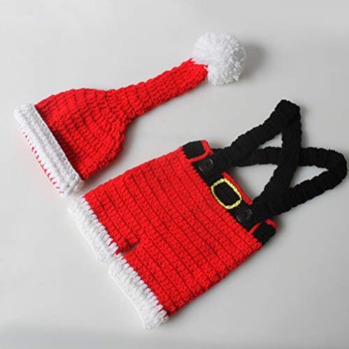 FENICAL accesorios de fotografía de recién nacidos de navidad bebé foto crochet gorro de punto pantalones