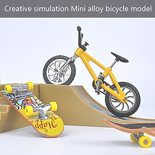 fenihooy Bicicletas de Dedo, Mini Juguetes de Dedos Kit de Skate Park Juguetes de Dedos monopatín de Dedo para Scooter Fiestas Regalos de cumpleaños con 9 Piezas reemplazables Accesorios Regalos