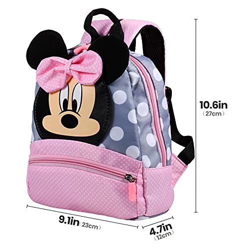 FGen Mochila Minnie,Mochila Minnie Mouse Infantil, Mochila Disney, Mochila Escolar para Niños, para Niños y Niñas de 2 a 8 Años Mochila Guarderia (Minnie rosa)