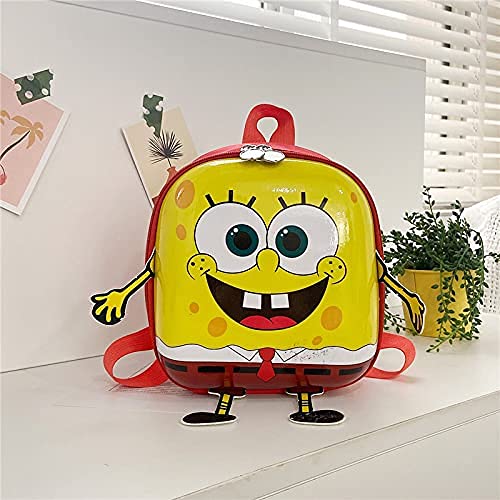 FGen Mochilas Infantiles,Mochilas para la Guarderia,Bob Esponja Mochila Ir a La Escuela / Viajar Unisex Niños, Multicolor, 2-5 Años (Rojo)