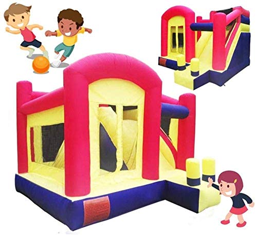 FGVDJ Castillo Inflable para niños, Castillo Inflable y tobogán para niños Familiares, Tobogán Interior Trampolín casero pequeño con Red Protectora Colores 400 * 360