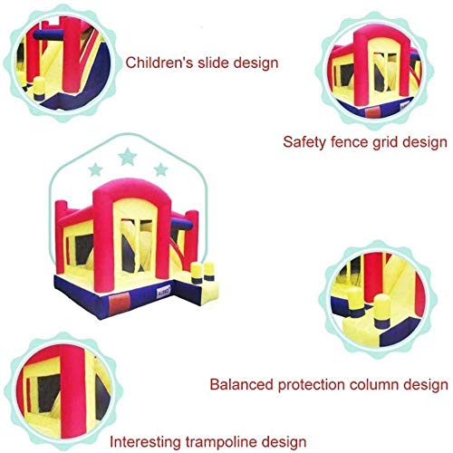 FGVDJ Castillo Inflable para niños, Castillo Inflable y tobogán para niños Familiares, Tobogán Interior Trampolín casero pequeño con Red Protectora Colores 400 * 360