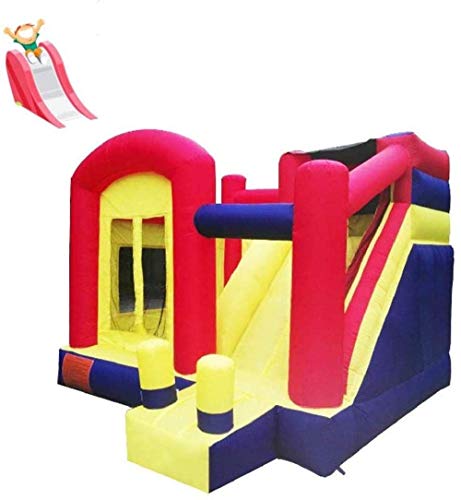 FGVDJ Castillo Inflable para niños, Castillo Inflable y tobogán para niños Familiares, Tobogán Interior Trampolín casero pequeño con Red Protectora Colores 400 * 360