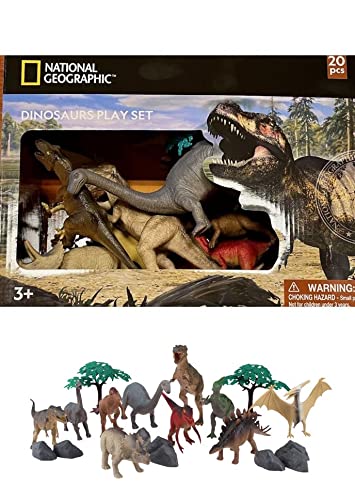 Figura Animales National Geographic Set 20 Piezas Dinosaurios (10 Fig + 10 Acc)