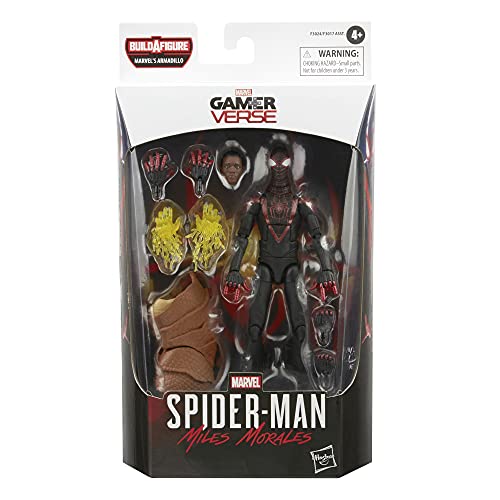 Figura de acción Coleccionable de 15 cm de Miles Morales y 1 Pieza de Figura para armar Marvel Legends Series Gamerverse